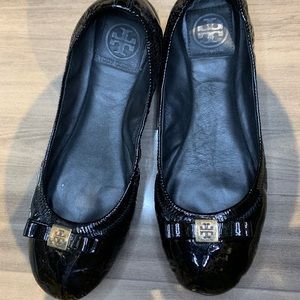 Tory Burch Black Patent Leather Flats